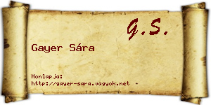 Gayer Sára névjegykártya